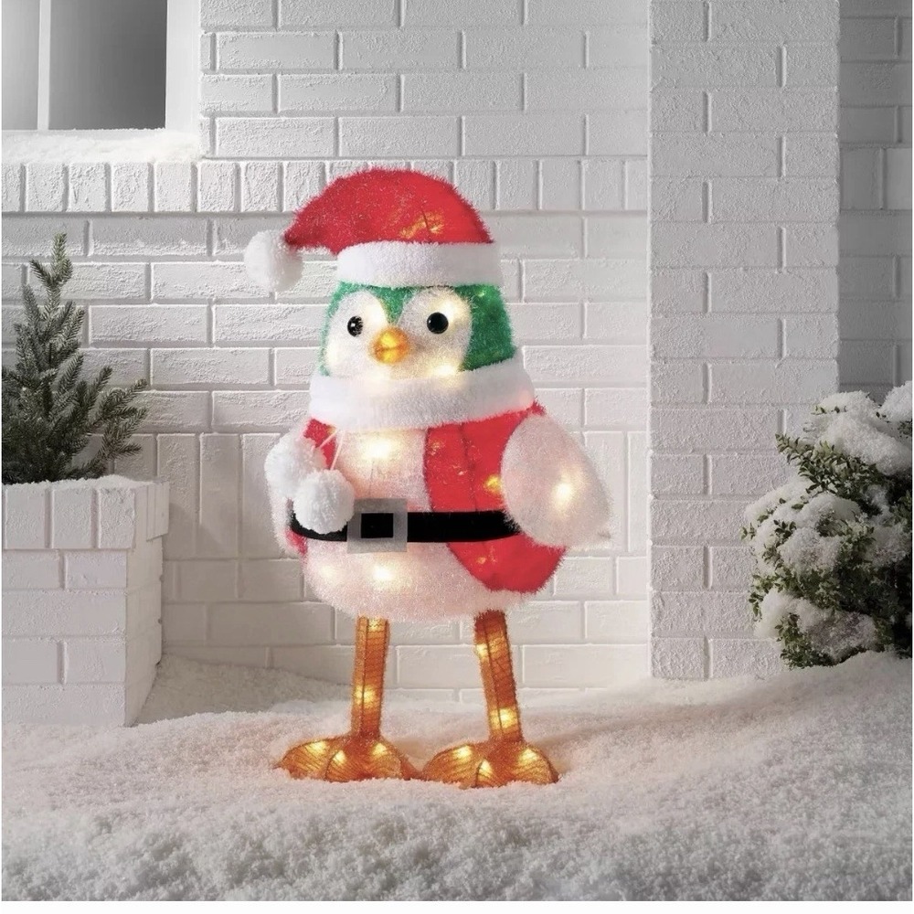 New Wondershop LED Tinsel‎ Santa Bird Christmas Decor Holiday Featherly Friend